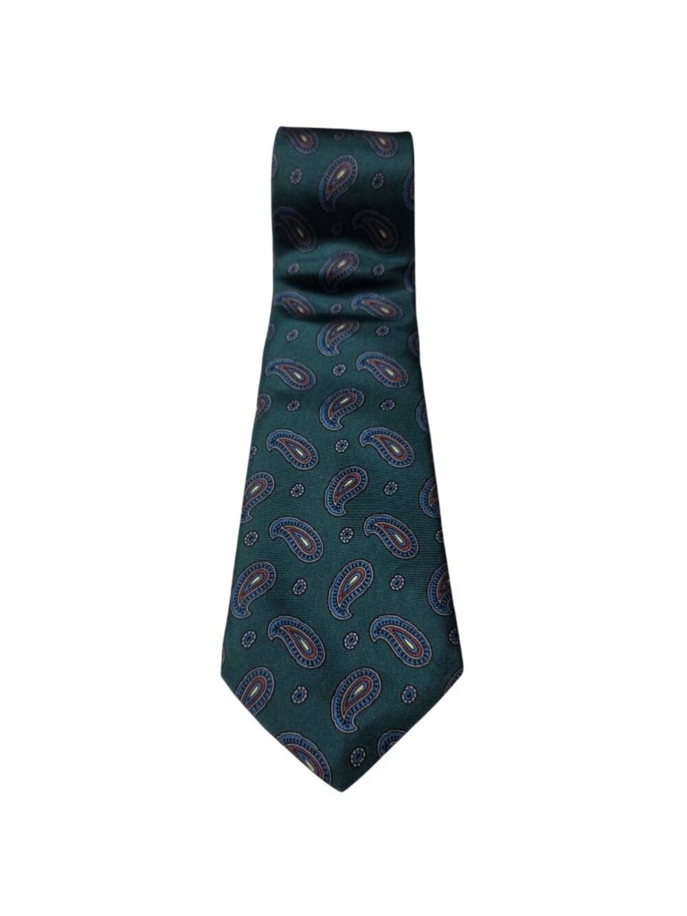 Barwyn Collection 100% Silk Tie Green Paisley Mens Necktie Business Career